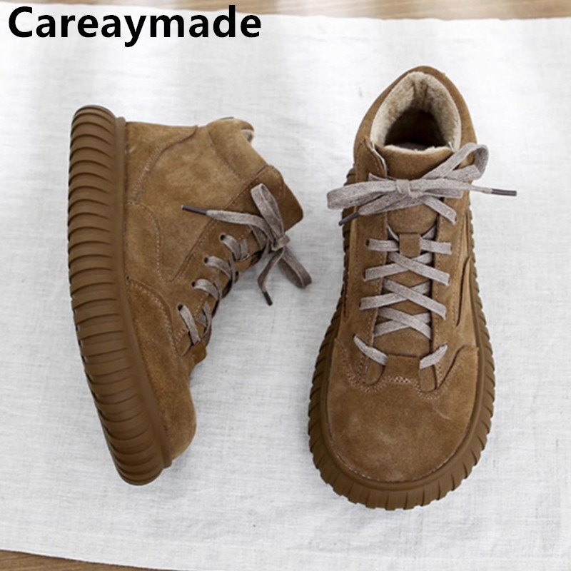Soft Sole Booties - Careaymade-واسعة الرأس جلد طبيعي المرأة الأحذية
