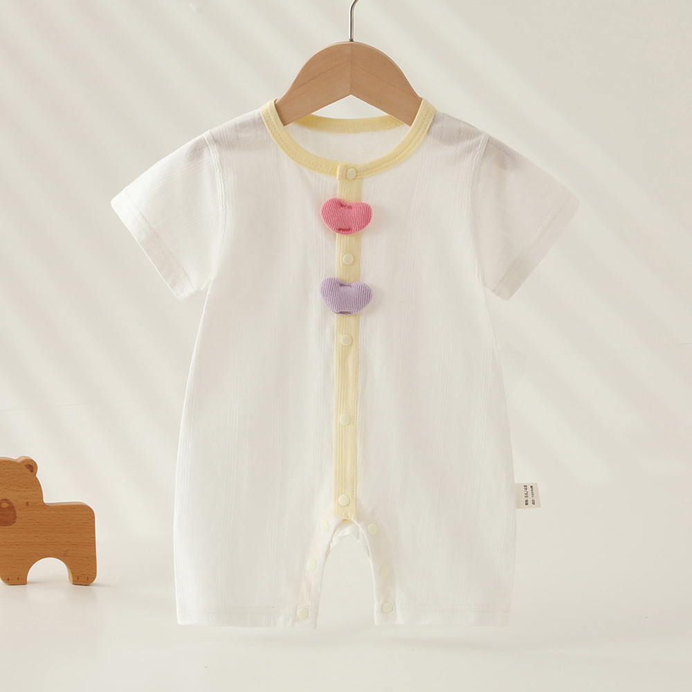 Baby Clothing Types - بدلة أطفال قصيرة الأكمام من القطن