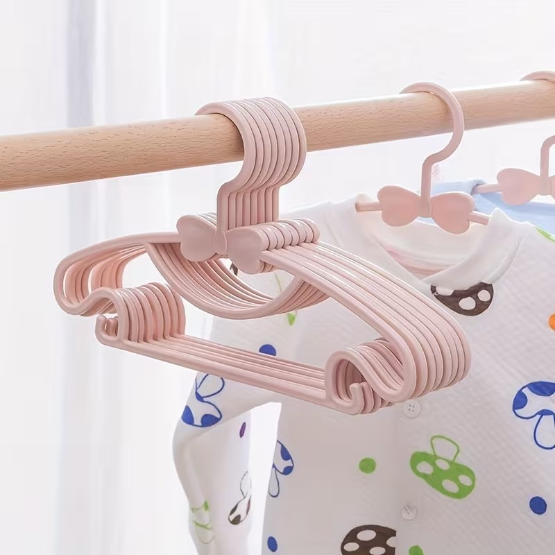 Baby Clothing Drying Rack - 10-100 قطعة الشماعات البلاستيكية للأطفال المحمولة